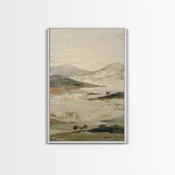 Gentle Rain over Distant Hills Framed Canvas Print, Guest Bedroom Art, Neutral Decor, Bedroom Decor, Abstract Art, Guest, GBA-2x3-56