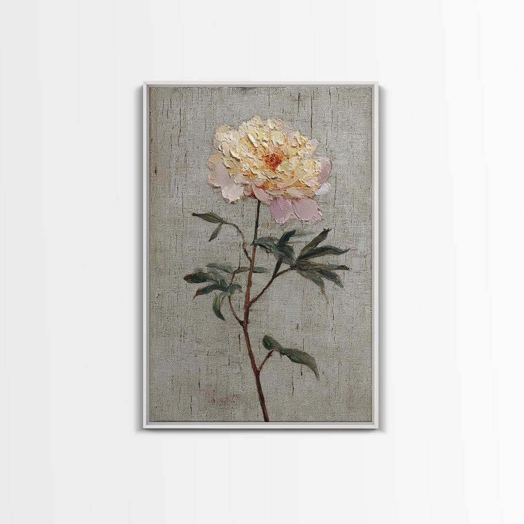 Neutral Peony Painting Canvas Print, Guest Bedroom Art, Framed Wall Art, Bedroom Decor, Fine Art, Guest, Farmhouse Wall Decor, GBA-2x3-65
