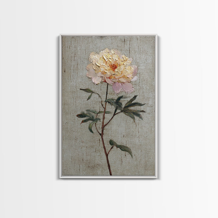 Neutral Peony Painting Canvas Print, Guest Bedroom Art, Framed Wall Art, Bedroom Decor, Fine Art, Guest, Farmhouse Wall Decor, GBA-2x3-65