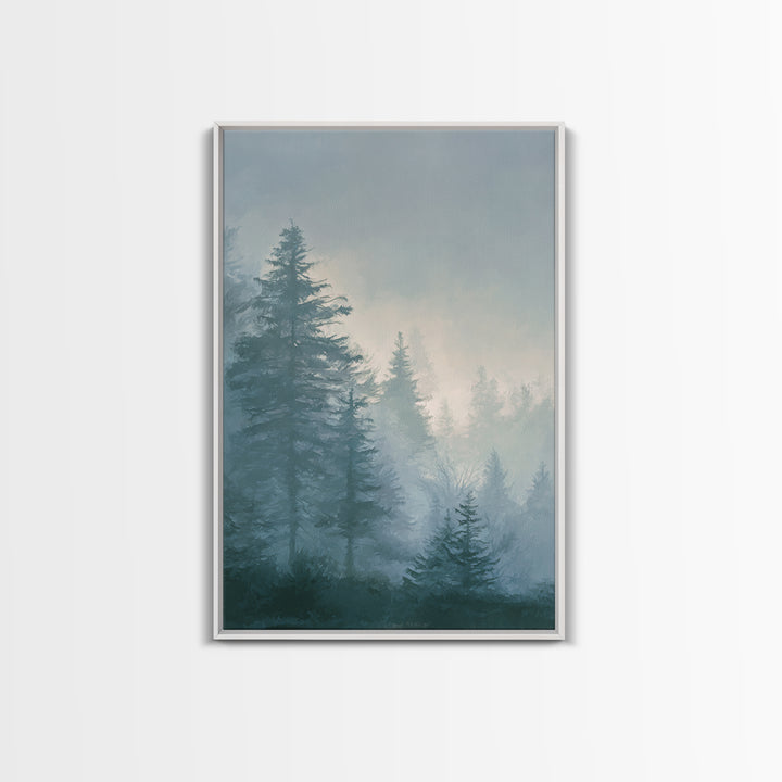 Monochrome Forest Silhouette Framed Canvas Print, Guest Bedroom Art, Bedroom Decor, Fine Art, Guest, Above Bed Decor, GBA-2x3-69