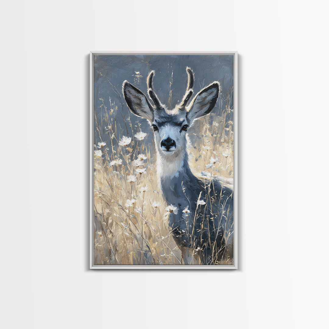 Sunlit Meadow with Delicate Flowers Canvas Print, Guest Bedroom Art, Print, Bedroom Decor, Oil Painting, Guest, GBA-2x3-71