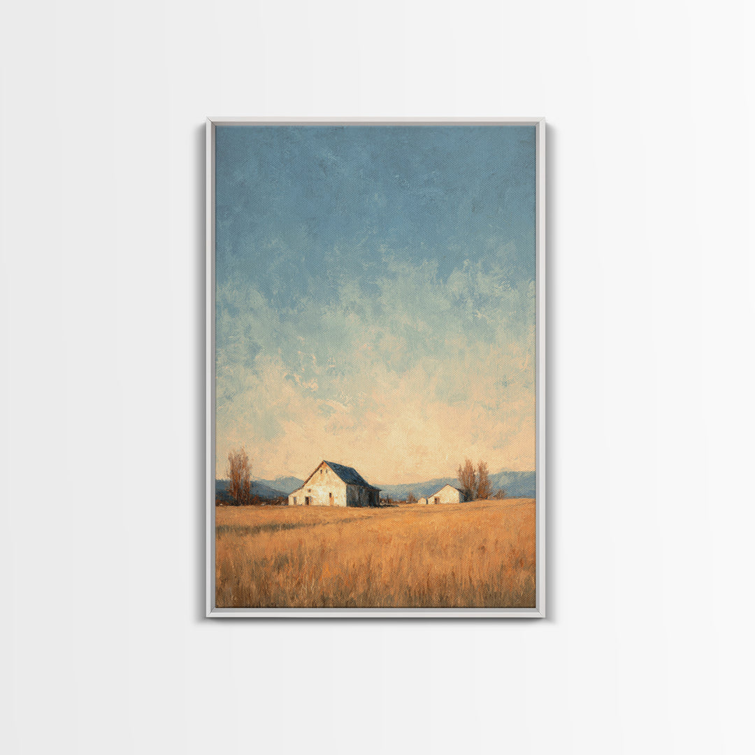 Quiet Horse Pasture at Sunset Canvas Print, Guest Bedroom Art, New Home Gift, Bedroom Decor, Guest, Minimalist Wall Art, GBA-2x3-77