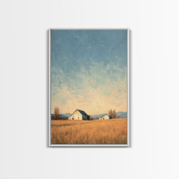 Quiet Horse Pasture at Sunset Canvas Print, Guest Bedroom Art, New Home Gift, Bedroom Decor, Guest, Minimalist Wall Art, GBA-2x3-77