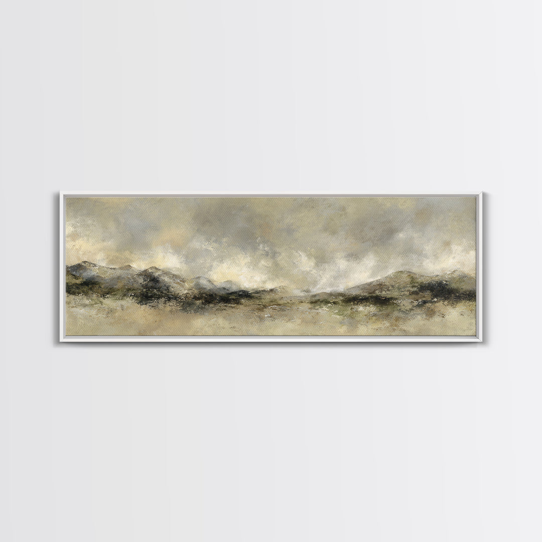 Gentle Rain over Distant Hills Canvas Print, Guest Bedroom Art, Bedroom Wall Art, Bedroom Decor, Fine Art, Guest, Neutral Decor, GBA-3x1-16