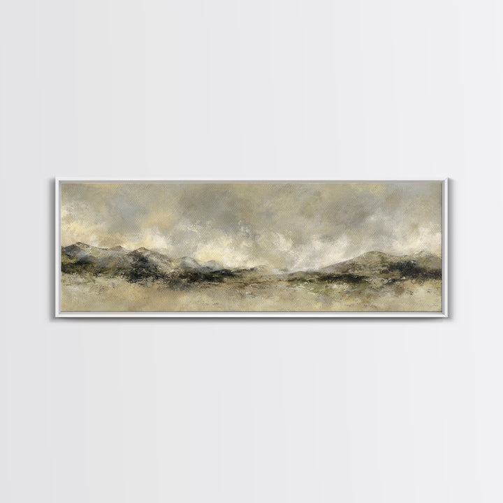 Gentle Rain over Distant Hills Canvas Print, Guest Bedroom Art, Bedroom Wall Art, Bedroom Decor, Fine Art, Guest, Neutral Decor, GBA-3x1-16