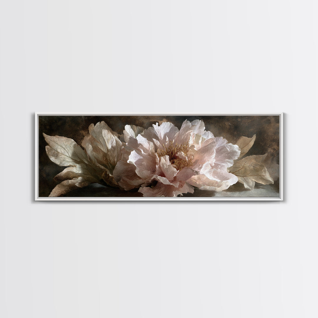 Neutral Peony Painting Canvas Print, Guest Bedroom Art, Bedroom Wall Art, Bedroom Decor, Fine Art, Guest, Neutral Decor, GBA-3x1-25