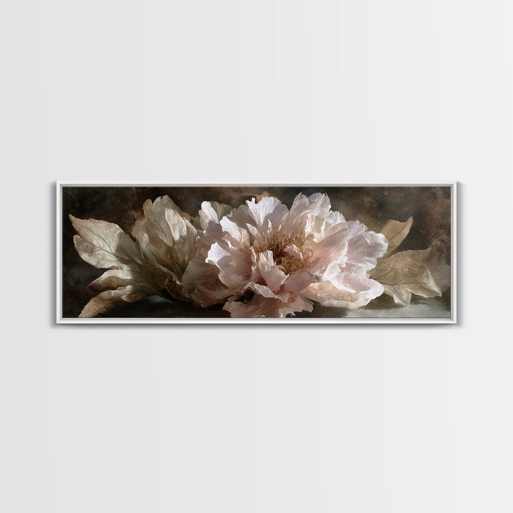 Neutral Peony Painting Canvas Print, Guest Bedroom Art, Bedroom Wall Art, Bedroom Decor, Fine Art, Guest, Neutral Decor, GBA-3x1-25