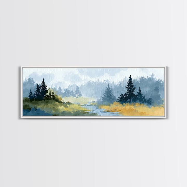 Monochrome Forest Silhouette Canvas Print, Guest Bedroom Art, Farmhouse Decor, Bedroom Decor, Fine Art, Guest, Trendy Wall Art, GBA-3x1-29