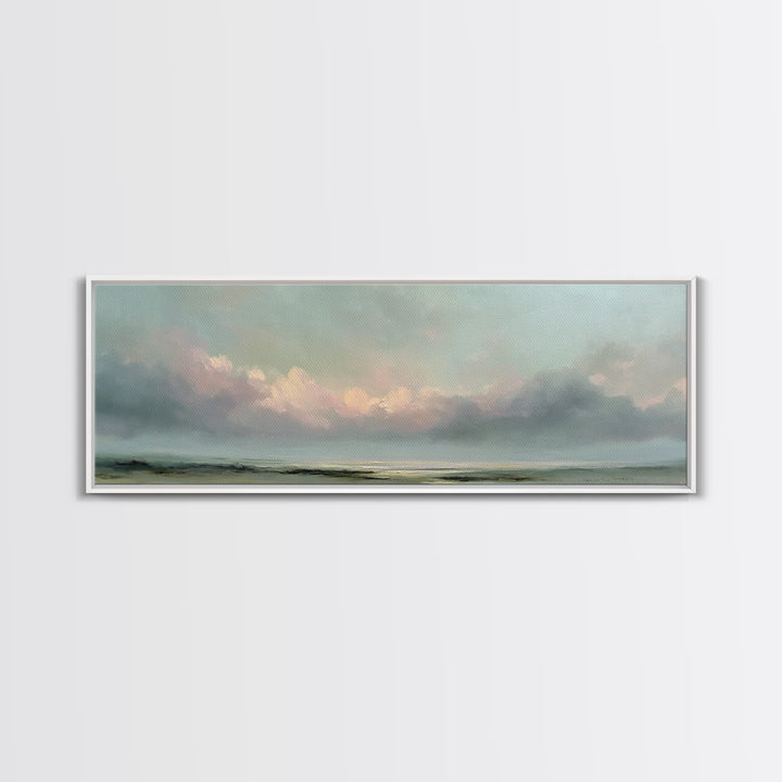 Romantic Cloudscape in Blush and Ivory Canvas Print, Guest Bedroom Art, Gallery Decor, Bedroom Decor, Fine Art, Guest, GBA-3x1-3