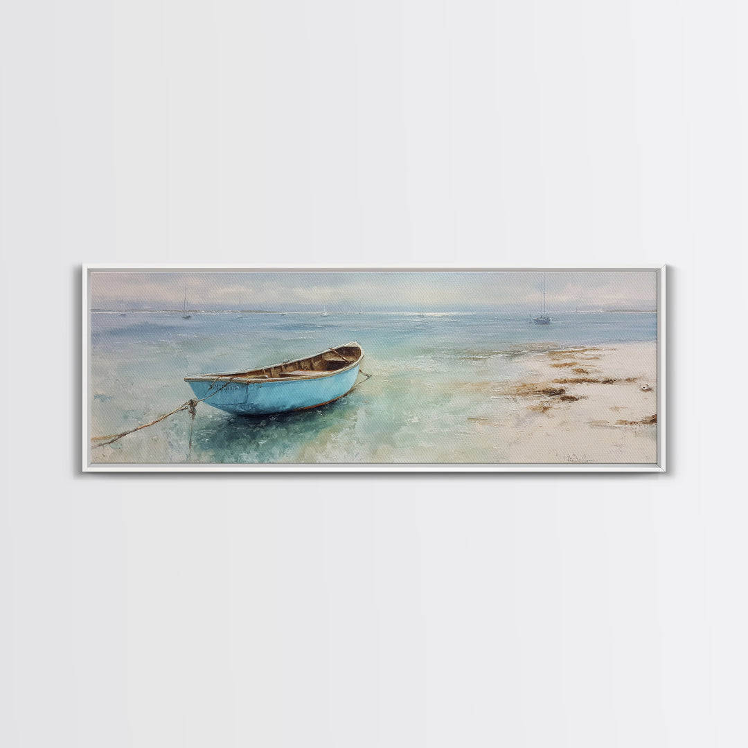 Soft Watercolor Sailboat on Quiet Water Canvas Print, Guest Bedroom Art, Home, Bedroom Decor, Abstract Art, Guest, GBA-3x1-34
