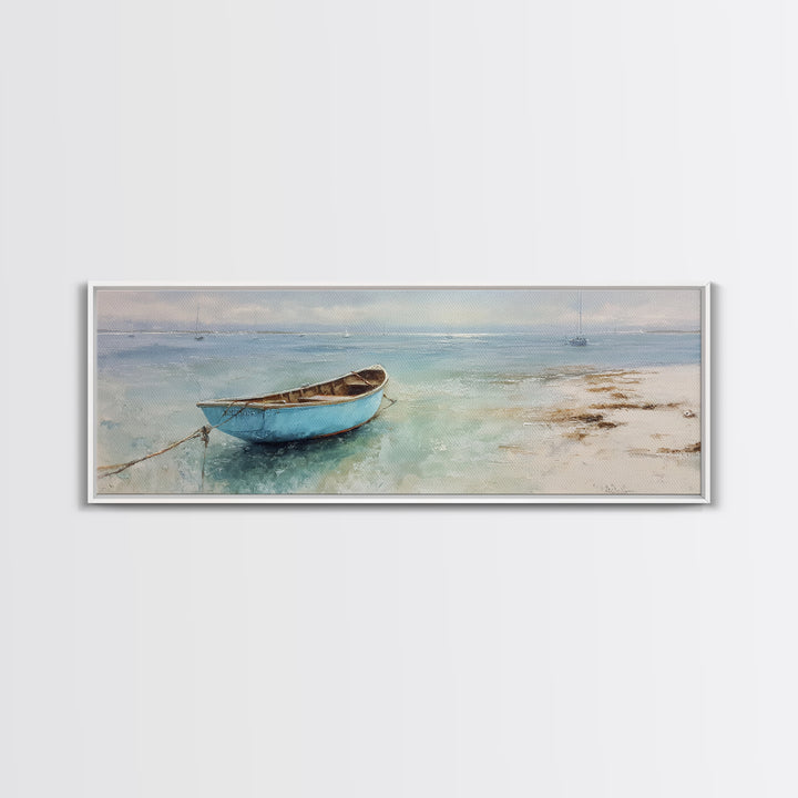 Soft Watercolor Sailboat on Quiet Water Canvas Print, Guest Bedroom Art, Home, Bedroom Decor, Abstract Art, Guest, GBA-3x1-34