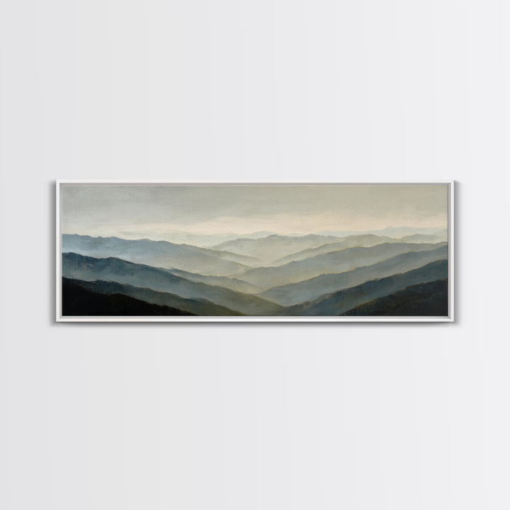 Soft Mountain Horizon Framed Canvas Print, Guest Bedroom Art, Wall Decor, Bedroom Decor, Fine Art, Guest, Living Room Decor, GBA-3x1-47