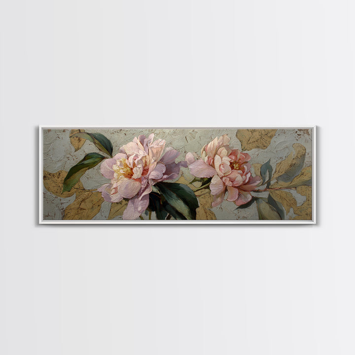 Neutral Peony Painting Canvas Print, Guest Bedroom Art, Bedroom Wall Art, Bedroom Decor, Fine Art, Guest, Neutral Decor, GBA-3x1-49