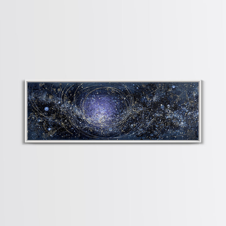 Minimal Moon and Stars Composition Framed Canvas Print, Guest Bedroom Art, Textured Painting, Bedroom Decor, Fine Art, Guest, GBA-3x1-56