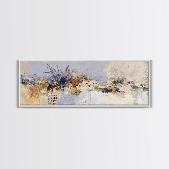 Lavender Field under Pale Sky Framed Canvas Print, Guest Bedroom Art, Wall Art, Bedroom Decor, Fine Art, Guest, New Home Gift, GBA-3x1-59
