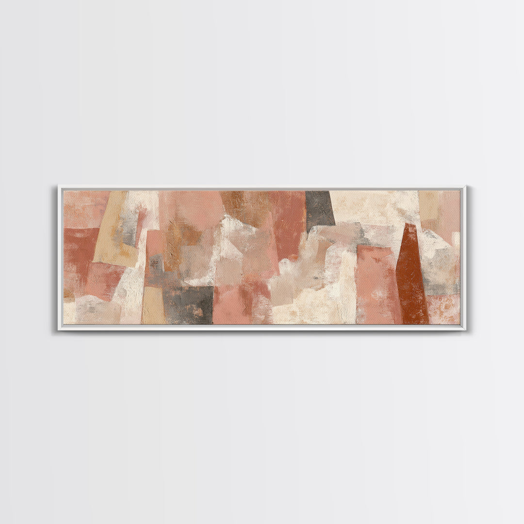 Warm Terracotta Shapes Canvas Print, Guest Bedroom Art, Gallery Decor, Bedroom Decor, Fine Art, Guest, Contemporary Art, GBA-3x1-62
