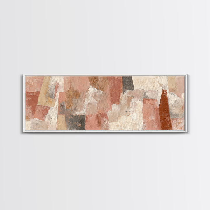Warm Terracotta Shapes Canvas Print, Guest Bedroom Art, Gallery Decor, Bedroom Decor, Fine Art, Guest, Contemporary Art, GBA-3x1-62