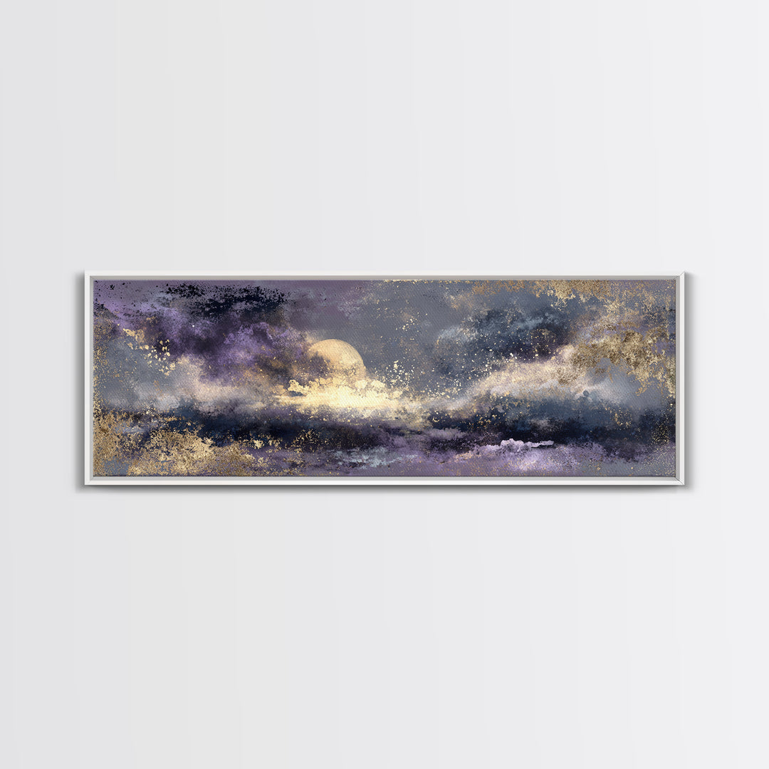 Minimal Moon and Stars Composition Canvas Print, Guest Bedroom Art, Poster, Bedroom Decor, Fine Art, Guest, Farmhouse Decor, GBA-3x1-80
