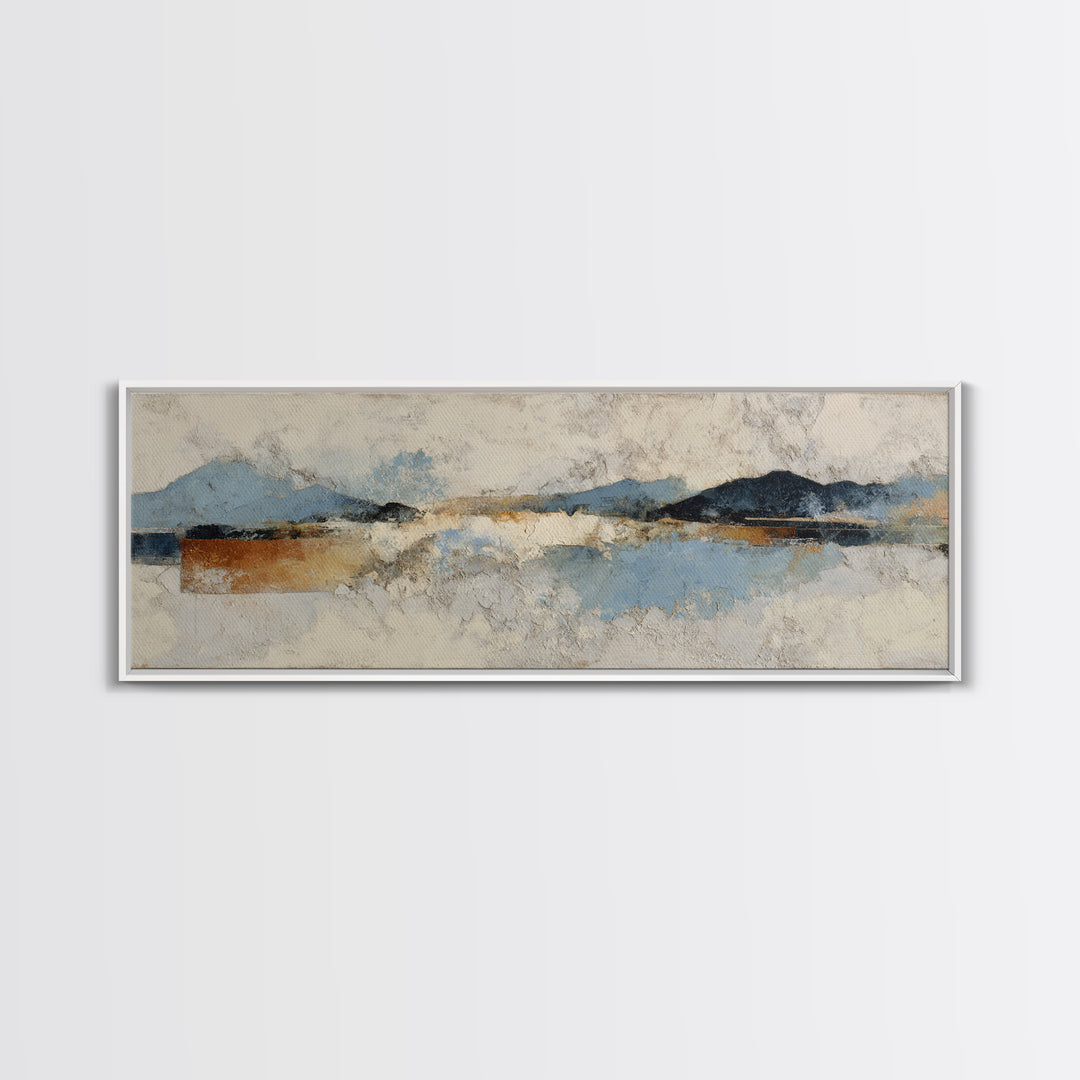 Warm Terracotta Shapes Canvas Print, Guest Bedroom Art, Framed Wall Art, Bedroom Decor, Abstract Art, Guest, GBA-3x1-86
