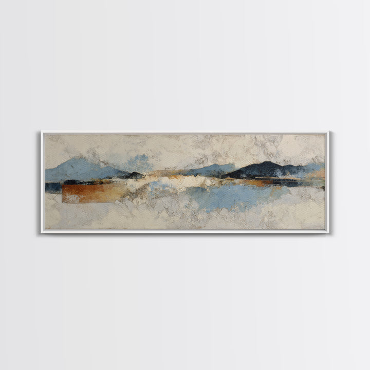 Warm Terracotta Shapes Canvas Print, Guest Bedroom Art, Framed Wall Art, Bedroom Decor, Abstract Art, Guest, GBA-3x1-86