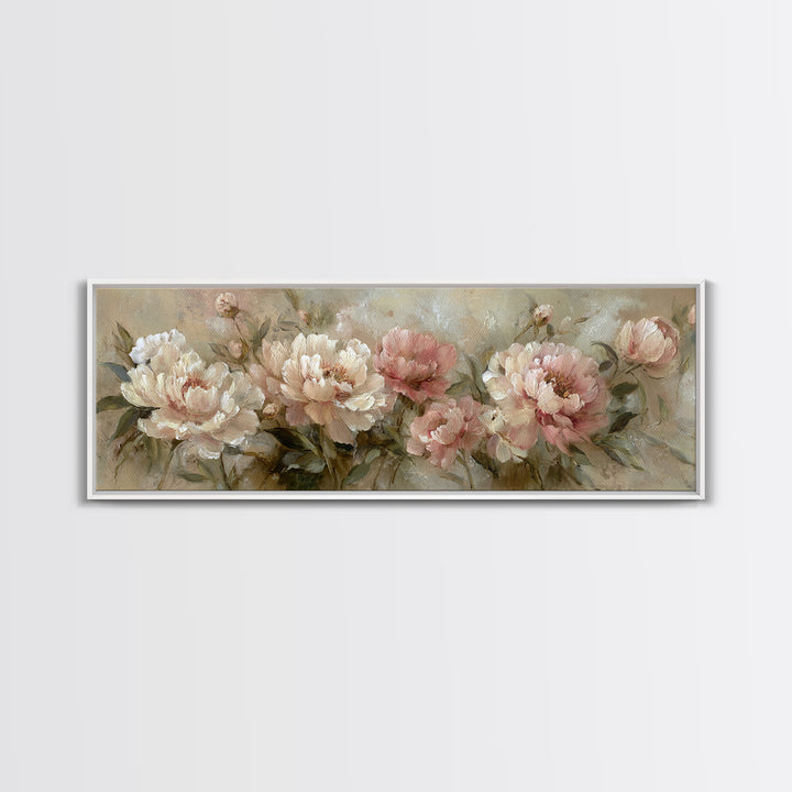 Neutral Peony Painting Canvas Print, Guest Bedroom Art, Gallery Decor, Bedroom Decor, Abstract Art, Guest, Contemporary Art, GBA-3x1-97