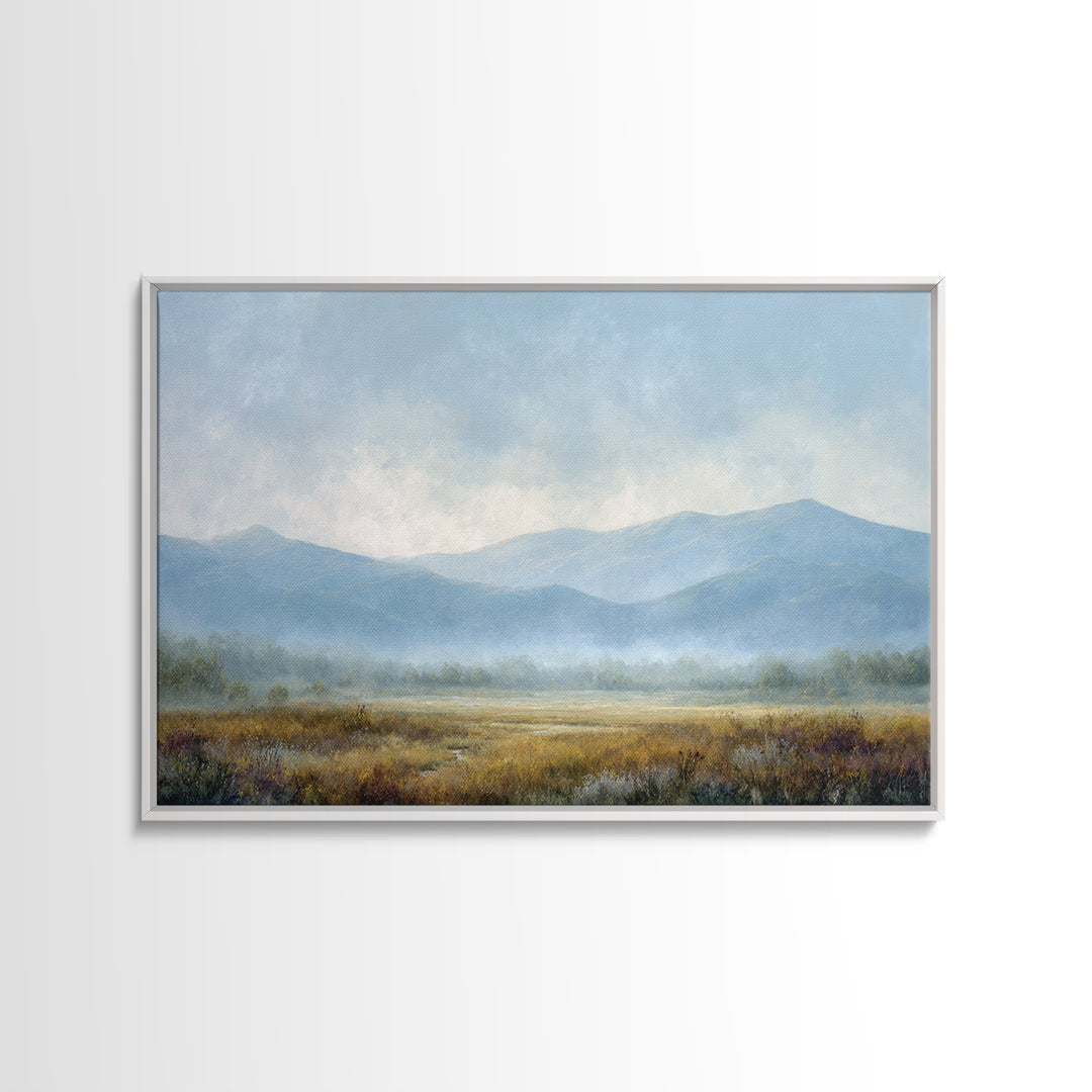 Soft Mountain Horizon Canvas Print, Guest Bedroom Art, Cat Wall Art, Bedroom Decor, Guest, Fine Art Print, Statement Artwork, GBA-3x2-11