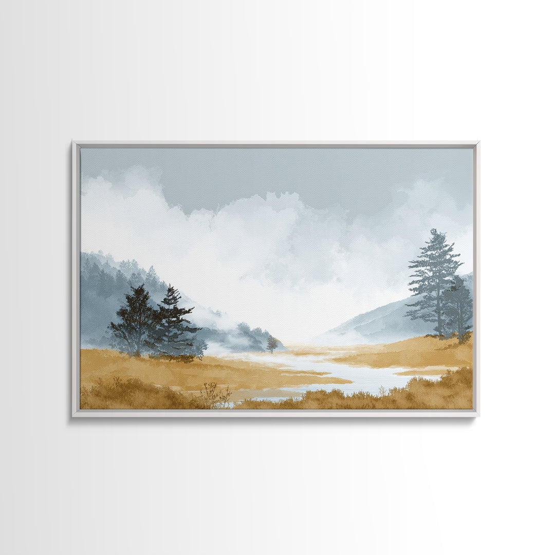 Monochrome Forest Silhouette Canvas Print, Guest Bedroom Art, Pink Wall Art, Bedroom Decor, Fine Art, Guest, New Home, GBA-3x2-17