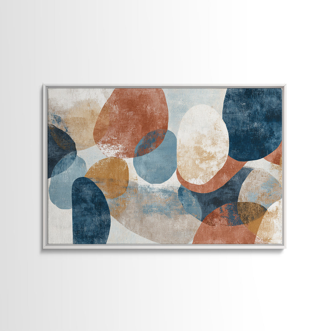 Warm Terracotta Shapes Framed Canvas Print, Guest Bedroom Art, Digital Prints, Bedroom Decor, Abstract Art, Guest, GBA-3x2-2