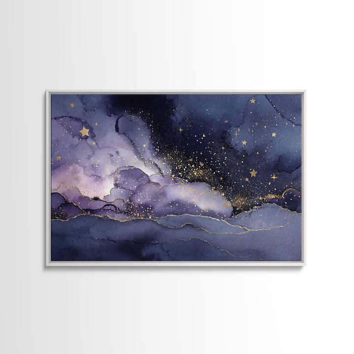 Minimal Moon and Stars Composition Framed Canvas Print, Guest Bedroom Art, Farmhouse Decor, Bedroom Decor, Fine Art, Guest, GBA-3x2-20