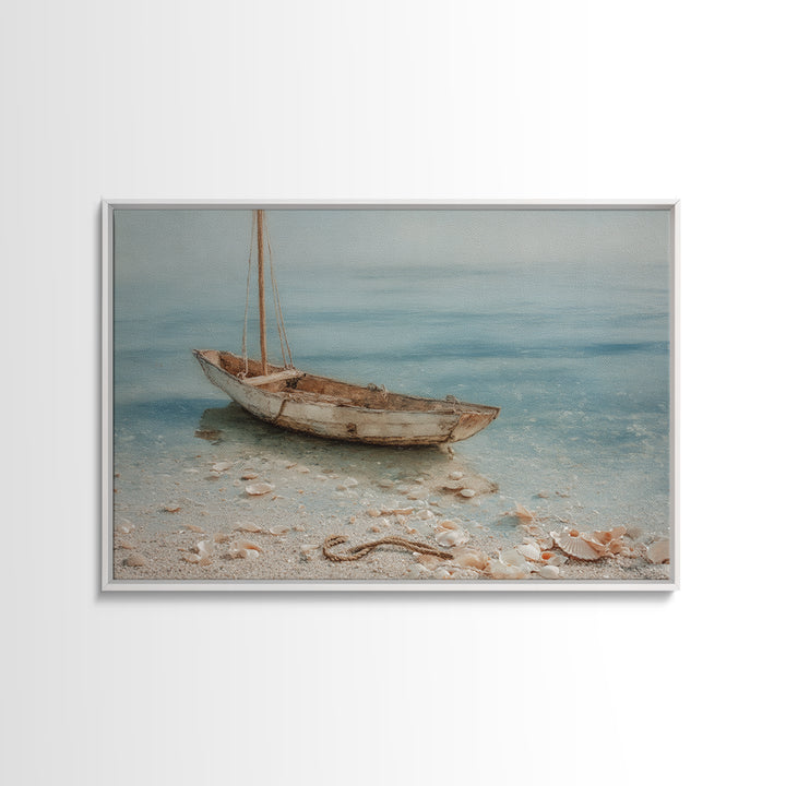 Soft Watercolor Sailboat on Quiet Water Canvas Print, Guest Bedroom Art, Wall Art Prints, Bedroom Decor, Oil Painting, Guest, GBA-3x2-22