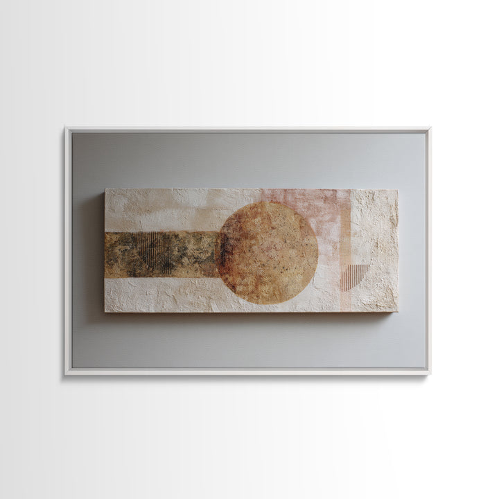 Warm Terracotta Shapes Canvas Print, Guest Bedroom Art, Framed Wall Art, Bedroom Decor, Abstract Art, Guest, GBA-3x2-26
