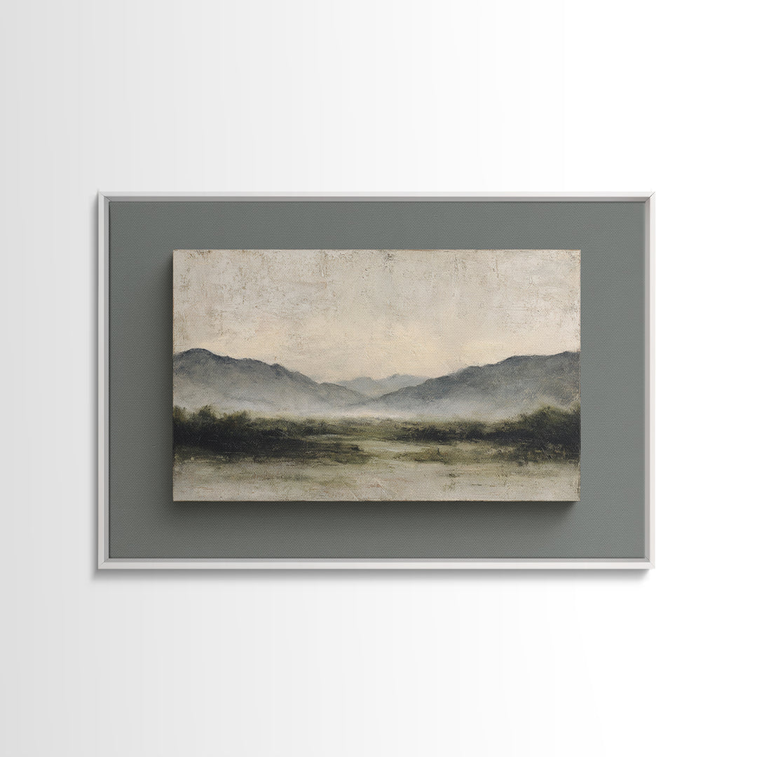 Gentle Rain over Distant Hills Canvas Print, Guest Bedroom Art, Prints, Bedroom Decor, Oil Painting, Guest 504, GBA-3x2-4