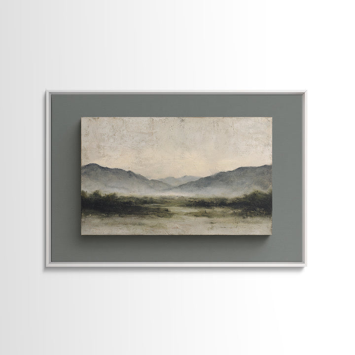 Gentle Rain over Distant Hills Canvas Print, Guest Bedroom Art, Prints, Bedroom Decor, Oil Painting, Guest 504, GBA-3x2-4