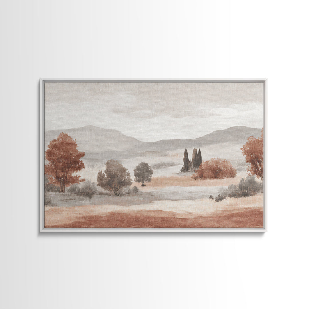 Warm Terracotta Shapes Framed Canvas Print, Guest Bedroom Art, Living Room Decor, Bedroom Decor, Guest, Farmhouse Wall Art, GBA-3x2-50