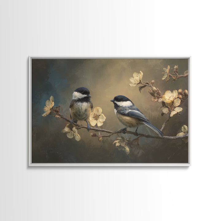 Small Bird Pair on Flowering Branch Canvas Print, Guest Bedroom Art, New Home, Bedroom Decor, Watercolor Art, Guest, GBA-3x2-56