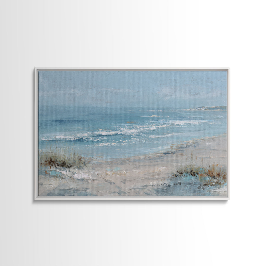Coastal Dunes in Pale Blue and Sand Canvas Print, Guest Bedroom Art, Bedroom Wall Decor, Bedroom Decor, Fine Art, Guest, GBA-3x2-57