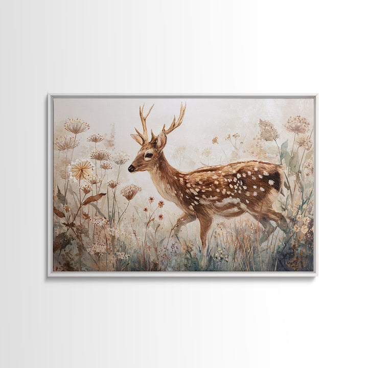 Sunlit Meadow with Delicate Flowers Canvas Print, Guest Bedroom Art, Textured Painting, Bedroom Decor, Watercolor Art, Guest, GBA-3x2-67
