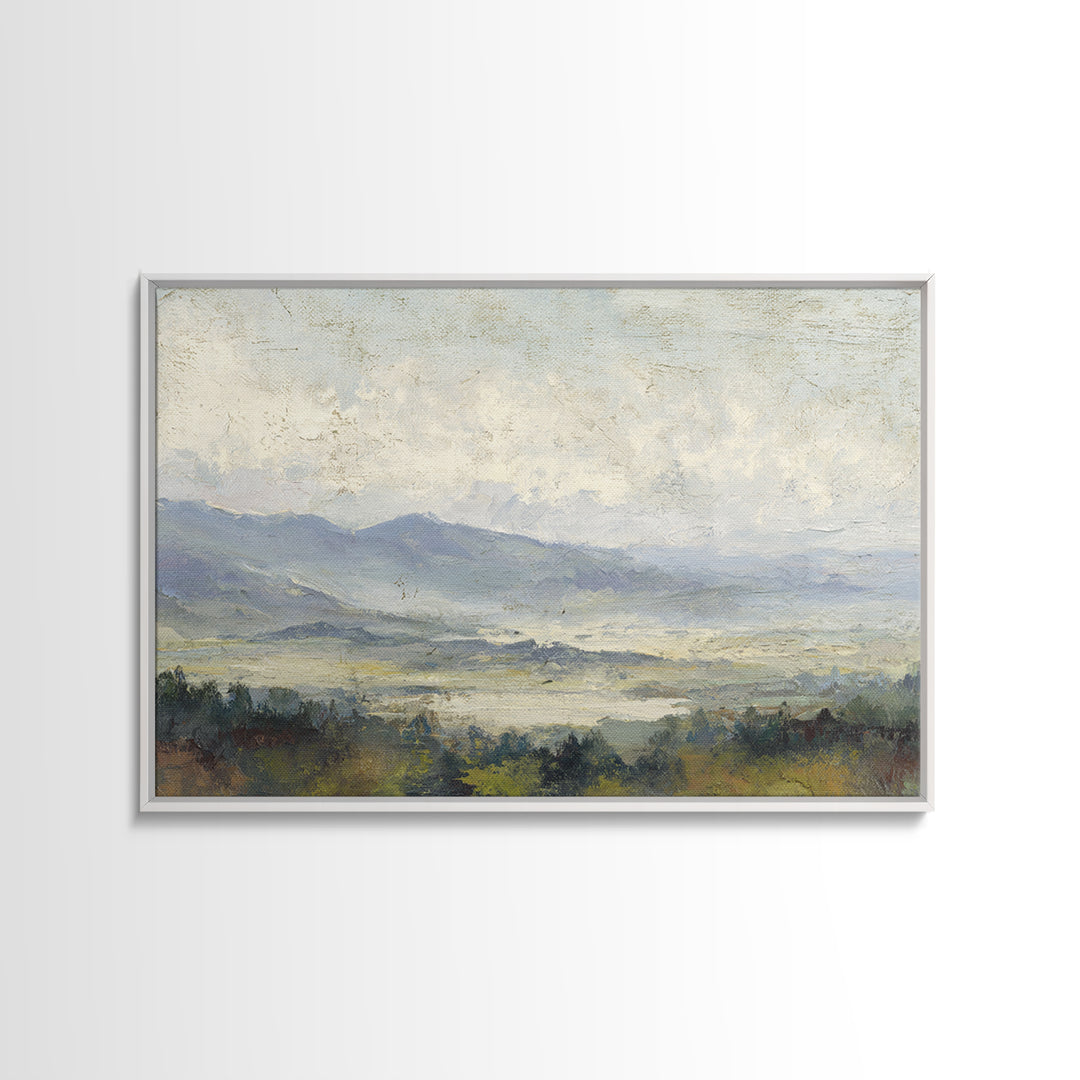Gentle Rain over Distant Hills Canvas Print, Guest Bedroom Art, Farmhouse Wall Art, Bedroom Decor, Watercolor Art, Guest, GBA-3x2-76