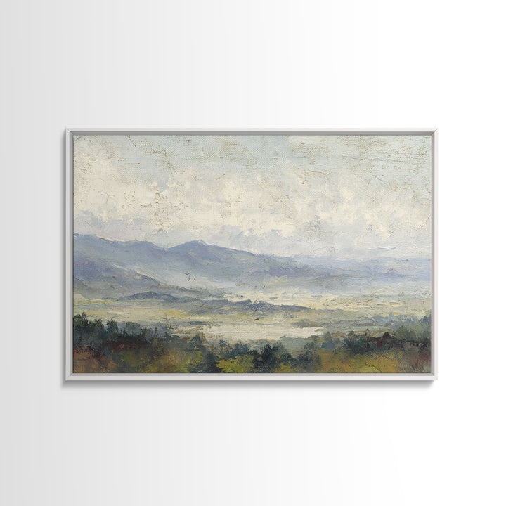 Gentle Rain over Distant Hills Canvas Print, Guest Bedroom Art, Farmhouse Wall Art, Bedroom Decor, Watercolor Art, Guest, GBA-3x2-76