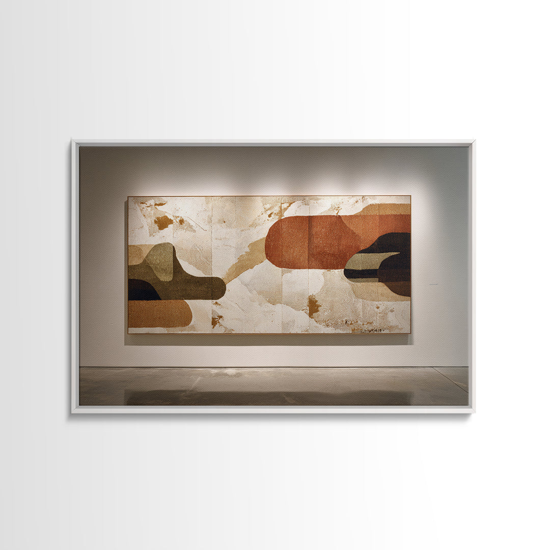 Warm Terracotta Shapes Canvas Print, Guest Bedroom Art, Cat Wall Art, Bedroom Decor, Fine Art, Guest, Fine Art Print, GBA-3x2-98