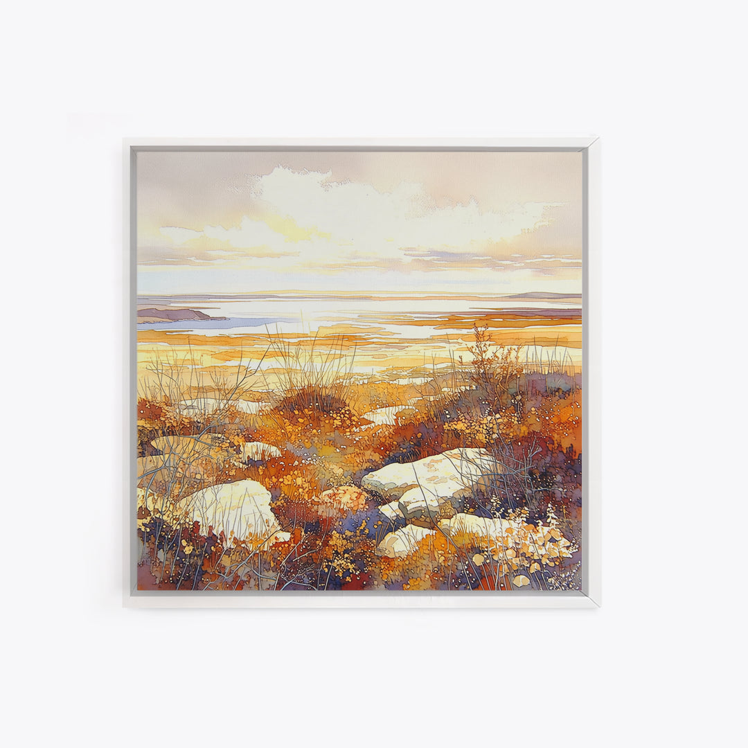Quiet Abstract Landscape Framed Canvas Print, General Fine Art, Modern Decor, Living Room Decor, Fine Art, Poster, GEN-1x1-1