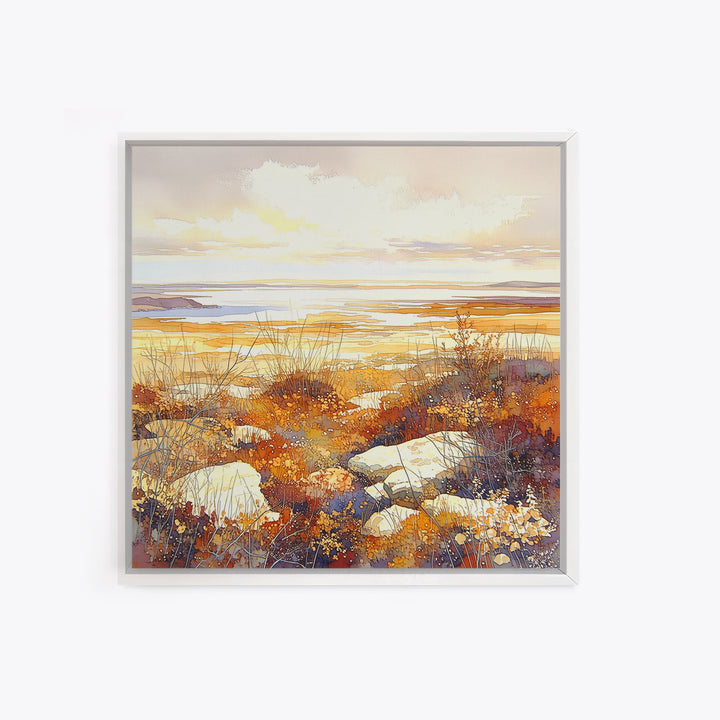 Quiet Abstract Landscape Framed Canvas Print, General Fine Art, Modern Decor, Living Room Decor, Fine Art, Poster, GEN-1x1-1