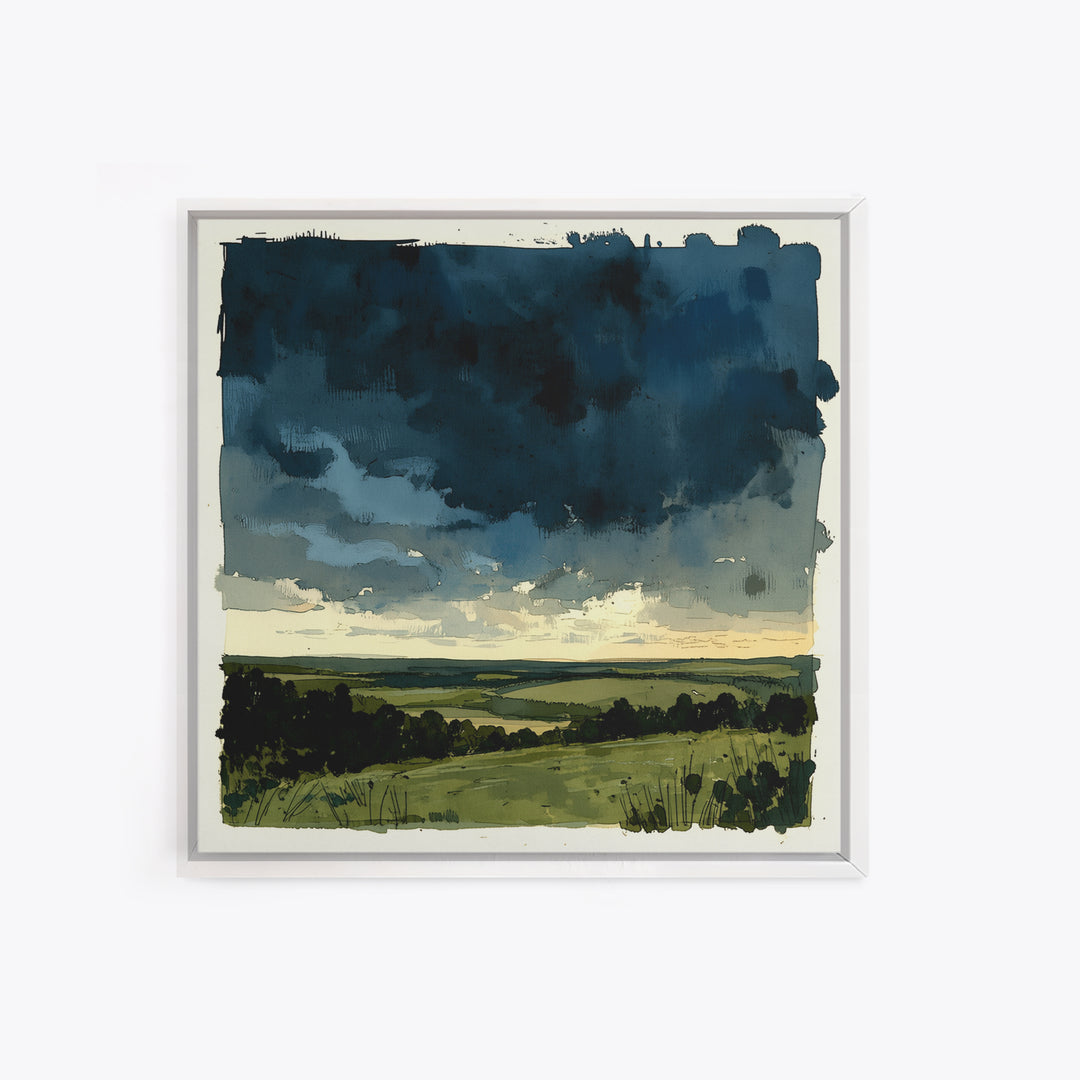 Elegant Ink Wash Landscape Canvas Print, General Fine Art, Wall Decor, Living Room Decor, Fine Art, Original Painting, GEN-1x1-20