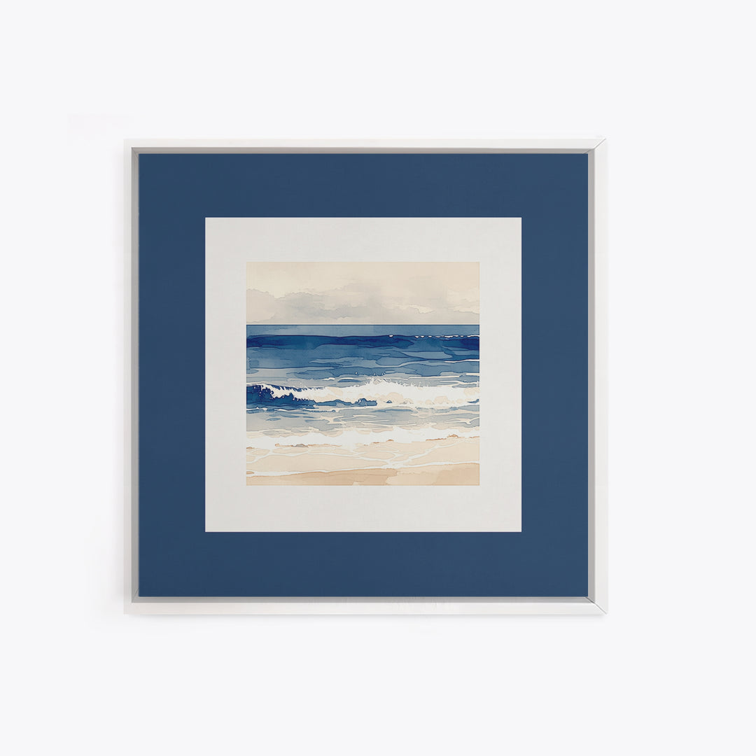Coastal Water Study Framed Canvas Print, General Fine Art, Textured Painting, Living Room Decor, Fine Art, Art Prints, GEN-1x1-29
