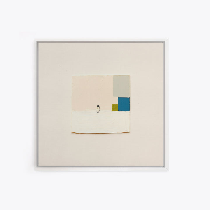 Minimal Black Line Figure on Textured Paper Canvas Print, General Fine Art, Digital Art, Living Room Decor, Fine Art, GEN-1x1-3