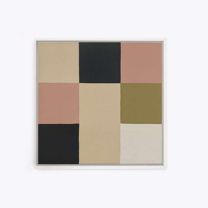 Modern Geometric Composition Framed Canvas Print, General Fine Art, Digital Print, Living Room Decor, Abstract Art, GEN-1x1-58
