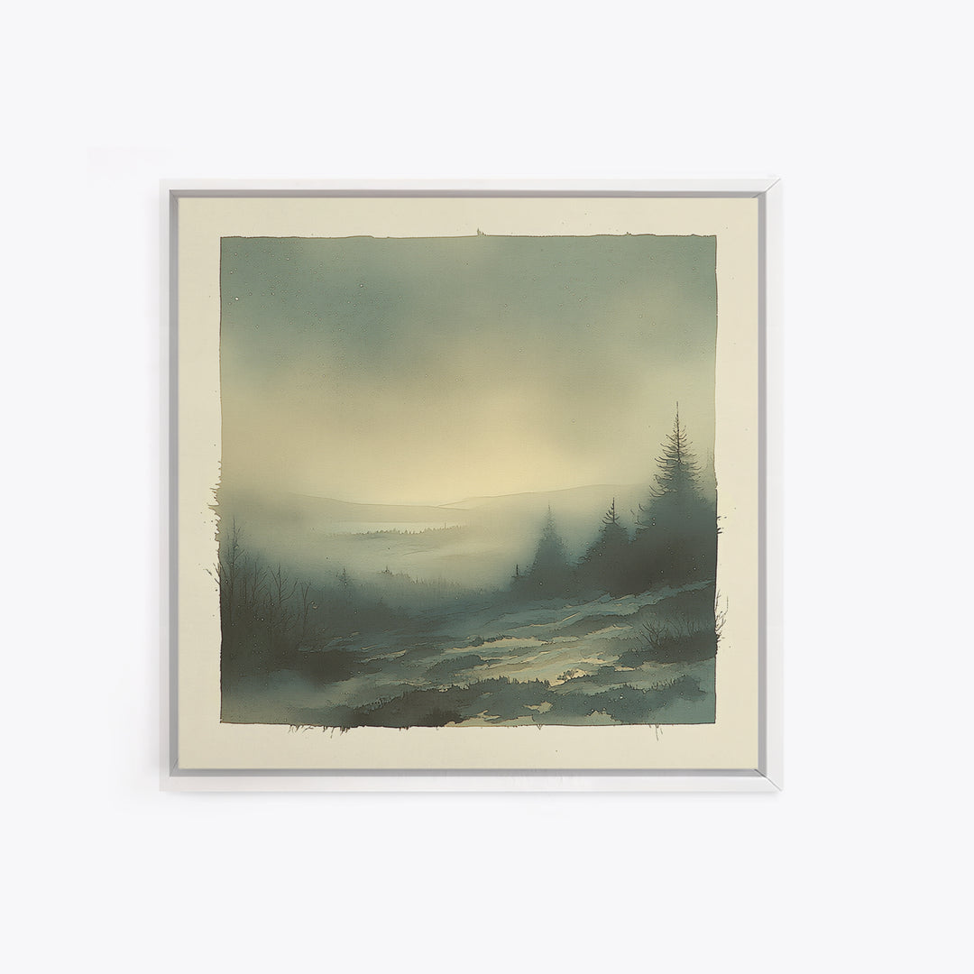Elegant Ink Wash Landscape Framed Canvas Print, General Fine Art, Wall Hanging, Living Room Decor, Oil Painting, GEN-1x1-68