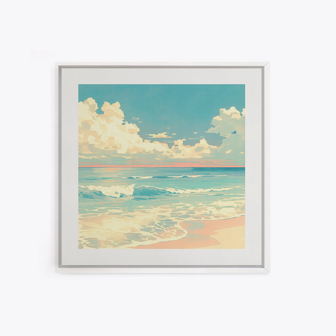 Coastal Water Study Canvas Print, General Fine Art, Poster, Living Room Decor, Fine Art, Wall Art Prints, Mid Century Modern, GEN-1x1-77