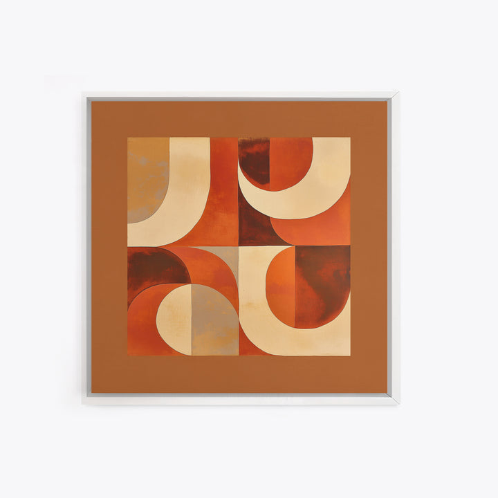 Warm Terracotta Abstract Framed Canvas Print, General Fine Art, Statement Artwork, Living Room Decor, Abstract Art, GEN-1x1-78