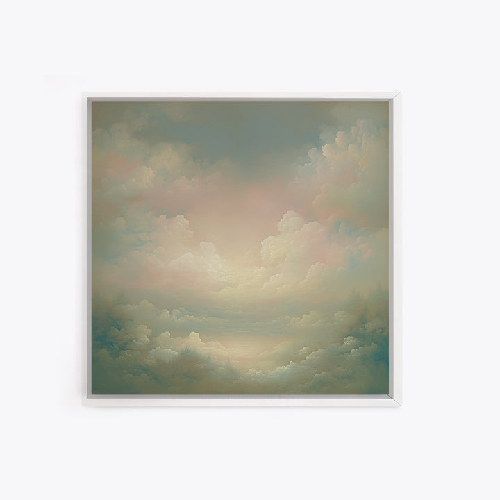 Romantic Cloudscape with Blush and Cream Tones Canvas Print, General Fine Art, Neutral Decor, Living Room Decor, Fine Art, GEN-1x1-90